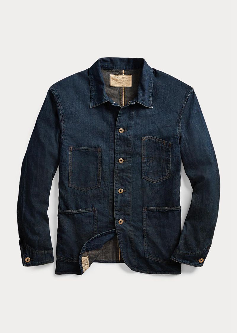 RRL ジャケット メンズ ネイビー Hartville Selvedge デニム Engineer ANHYW2160